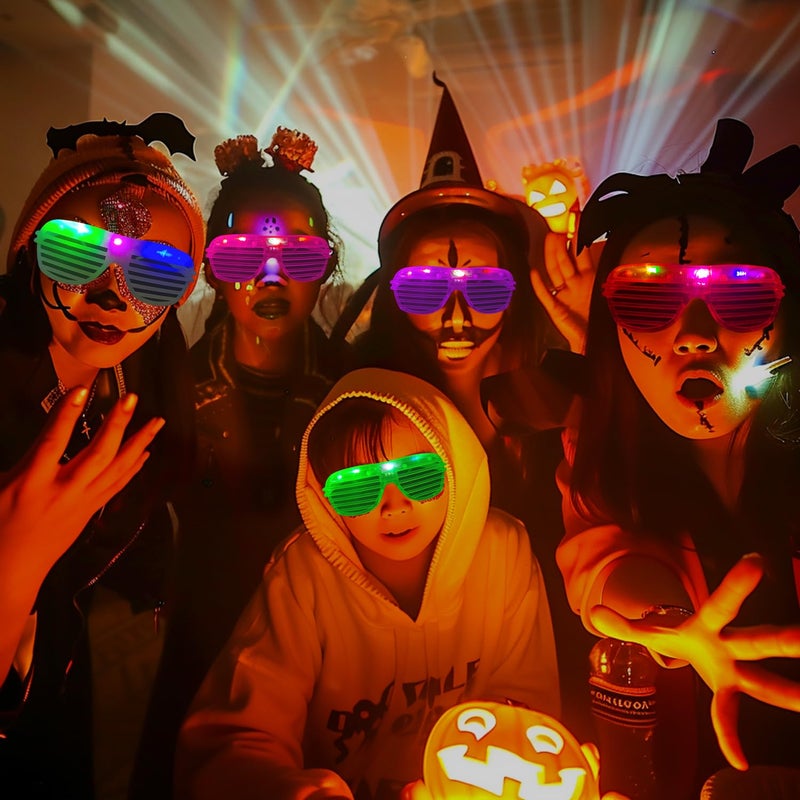 OceanWings 20 LED Glasses for Kids Adults Glow in The Dark Party Favor Supplies,Light up Glasses Toys for Holiday Concert for Neon Glow Party Favors,Wedding,Concert,Raves&Birthday Disco Halloween Christmas - Image 5